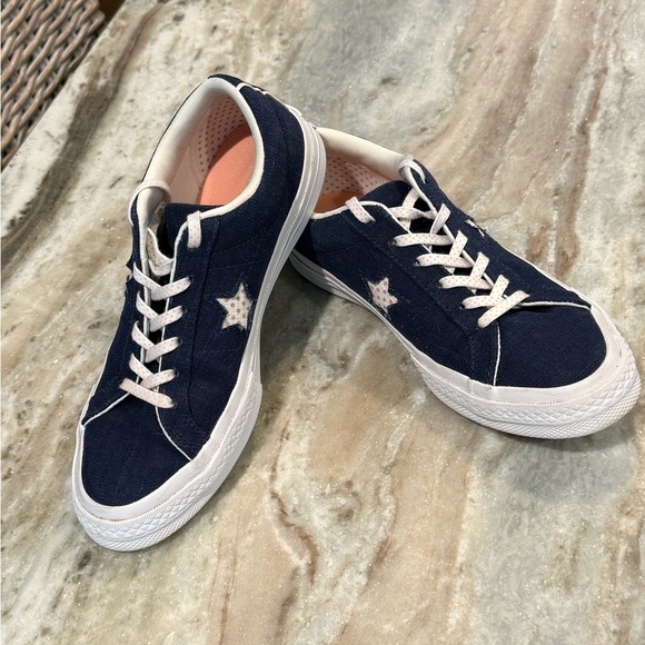 Women’s CONVERSE retro ONE STAR pro blue/orange sneakers- Size 7 - Picture 3 of 6